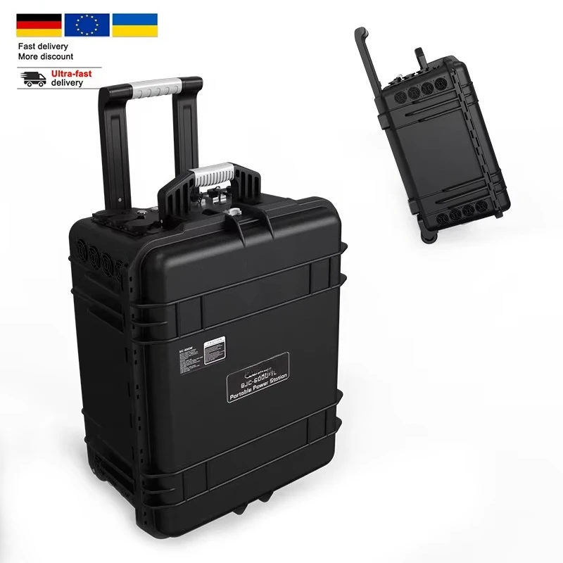 Portable lithium iron phosphate solar generator 6000W power station , suitable for outdoor camping emergency backup