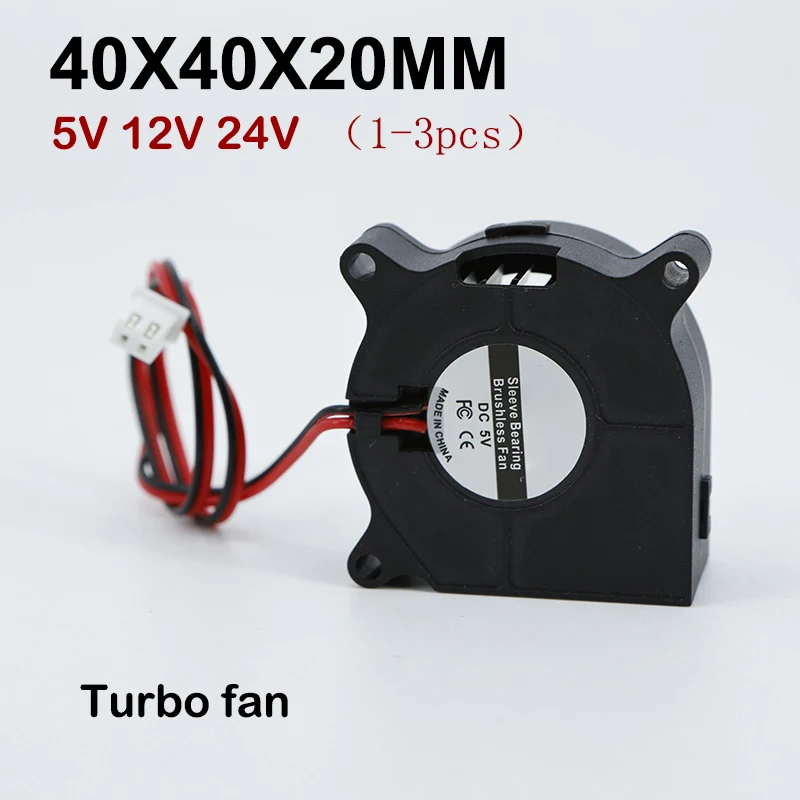 4020 2Pin 4cm DC 5V 12V 24v 40mm 20mm Blower Turbo Cooling Fan Brushless for 3D Printer Cooler 40X40X20MM
