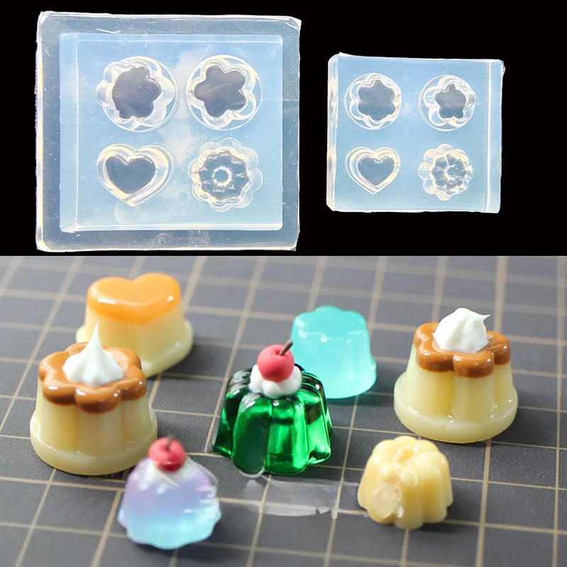 Handcraft Mini Pudding Epoxy Resin Mold Food Play Miniature Pinching Mould Epoxy Resin Mold UV Resin Molds