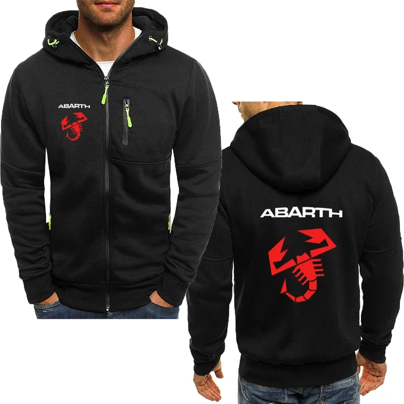 Nuova felpa con cappuccio oversize abarth logo print primavera autunno felpa con Zip da uomo felpa con cappuccio da uomo Hip Hop Street abbigliamento sportivo da uomo