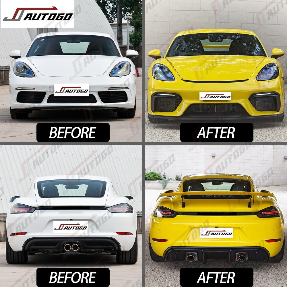 2024 Facelift Refit Retrofit Body Kit Bodykit for Porshce 718 982 2016 2017 2018 2019 2020 2021 2022 2023 Upgrade to GT4