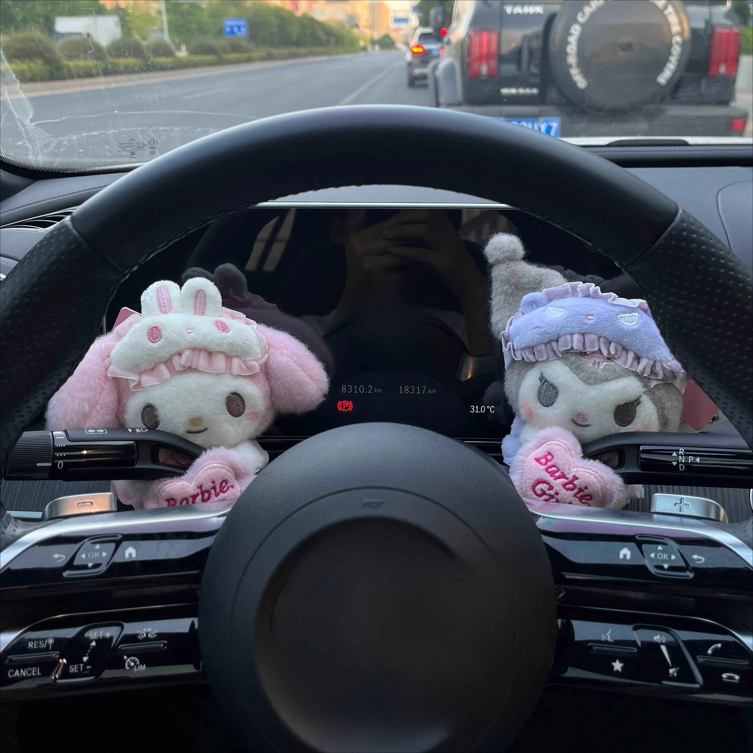 

Sanrio Hello Kitty Pajama Eye Mask Car Seat Belt Cover Turn Signal Decoration Cover Cute Cartoon New Car Gift