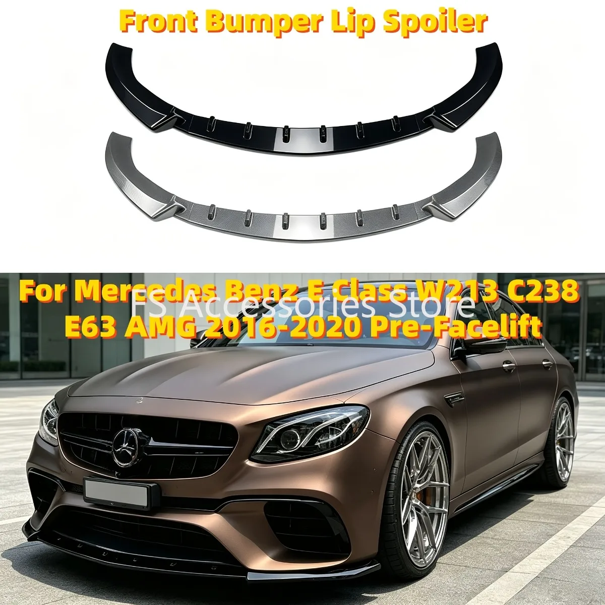 Frontspoilerlippe für Mercedes Benz E-Klasse W213 C238 E63 AMG 2016-2020 Vor-Facelift Frontsplitter Diffusor Tuning