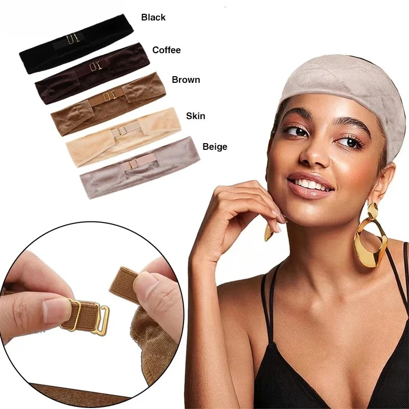 

Yajukai Wig Grip Headband With Adjustable Elastic Band Velvet Headband Scarf No Slip Stretch Cotton Wig Band Comfortable 1Pcs