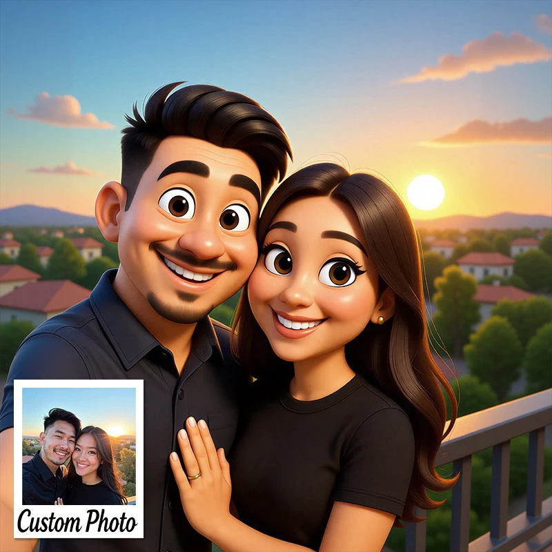 Customized Cartoon-Style Decorative Paintings Based on Person Photos, Suitable For Wall Home Decoration, Canvas Printed Posters