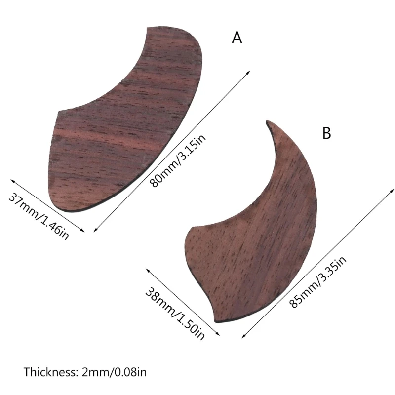 Anti-scratch Ukulele Pickguard Teardrop Shape Pick Guard Rosewood Shield Portable Ukulele Accessories for Ukulele Player