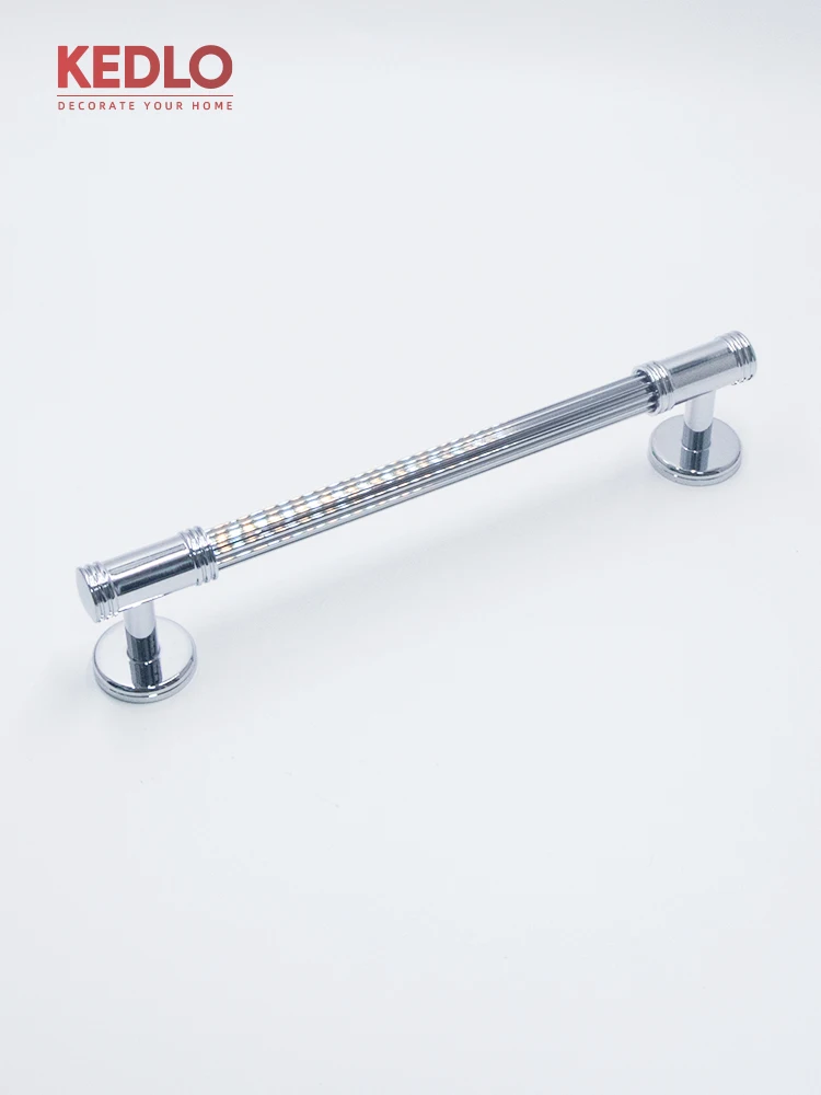 KEDLO Moderner europäischer Stil, silberfarbener, glänzend verchromter Griff, massiver Messing-Langgriff für Küchenschranktüren, dicker Griff – Detail 13
