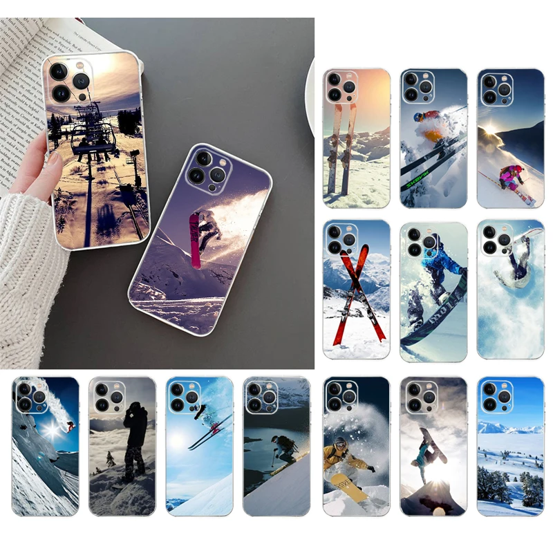 

Phone Case For iphone 17 Pro Max Air 16 15 14 13 Pro Max 15 16 Pro 15Plus Snow Die Ski Snowboard Sport