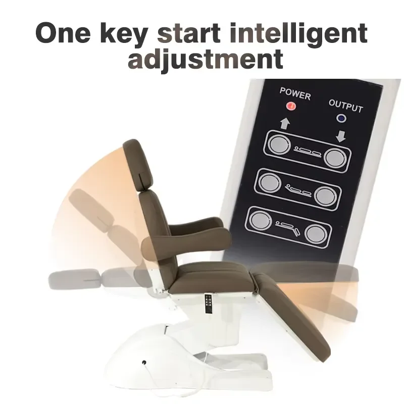 Hot Sale Modern Salon Equipment Brown Beauty Facial Bed 3/4 Motor Electric Massage Bed Spa