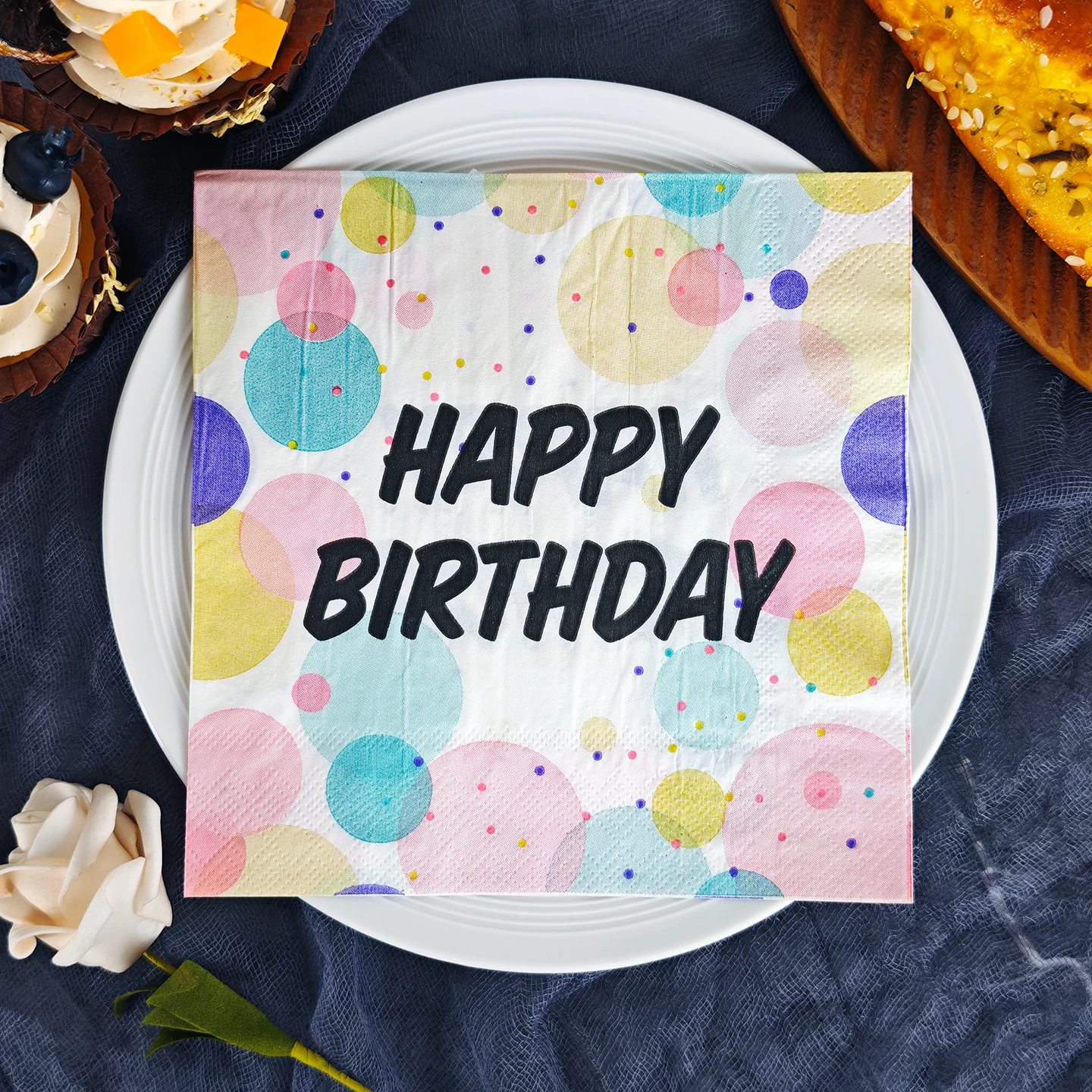 20/50pcs 33*33cm 2ply polka dot print birthday Napkins Suitable for themed parties,Party napkins designed for lively gatherings