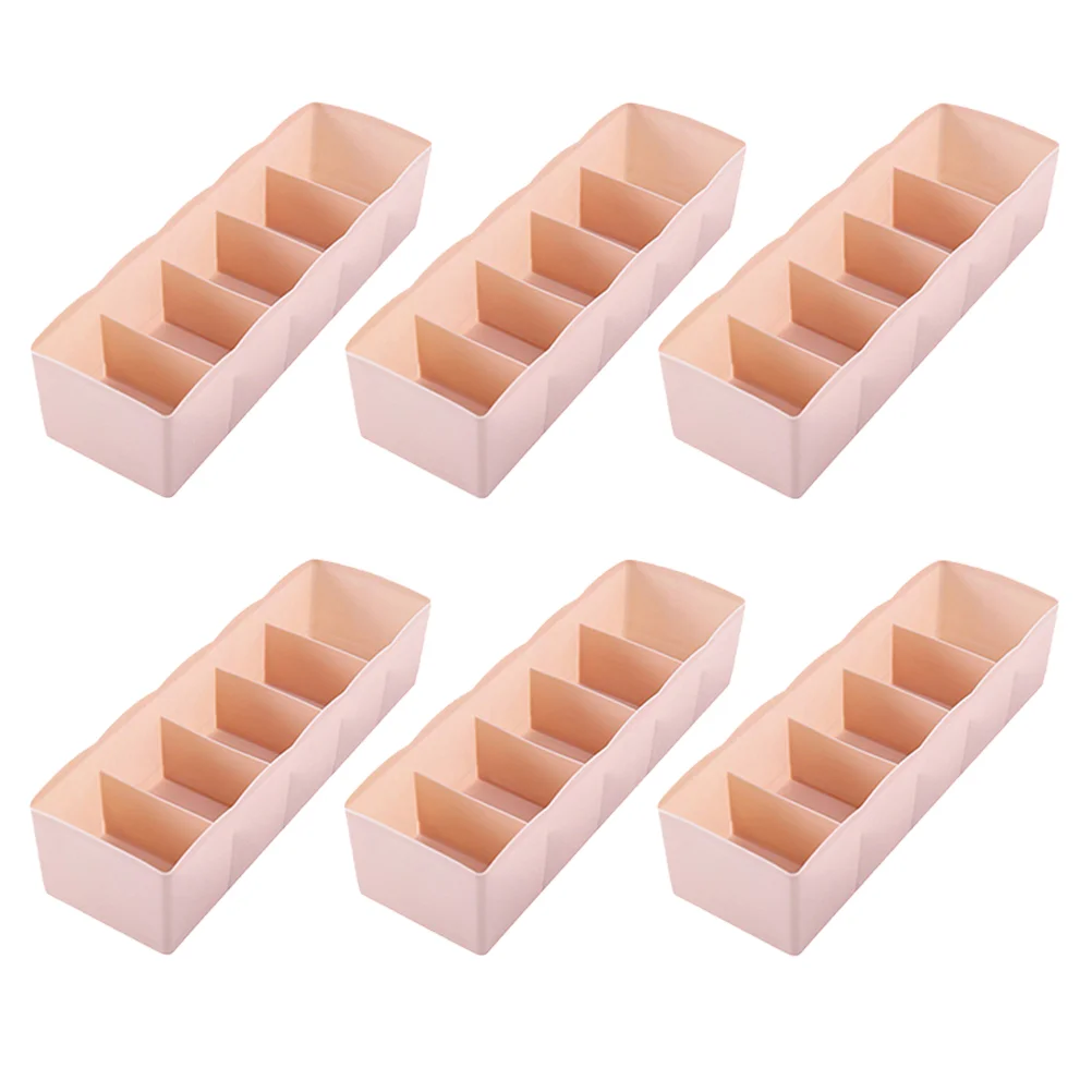 6 Pcs Storage Box Dresser Underpants Case Underwear Plastic Drawer Organizer Rack Sock Socks