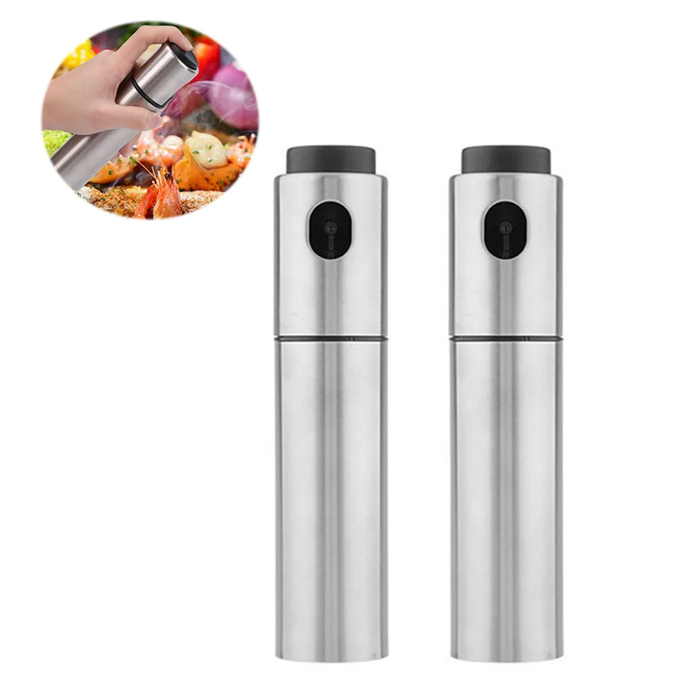 

2 Pcs Spray Bottle Fine Mist Oil Sprayer Mister Stainless Steel Lecythus Soy Sauce