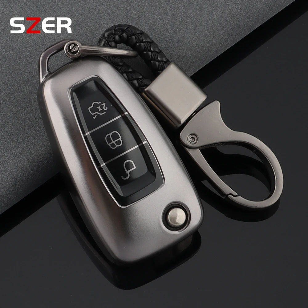 Soft TPU Car Folding Key Case Cover Bag Keychain For Ford Focus C-Max S-Max Galaxy Mondeo Ranger Transit Tourneo Custom Styling