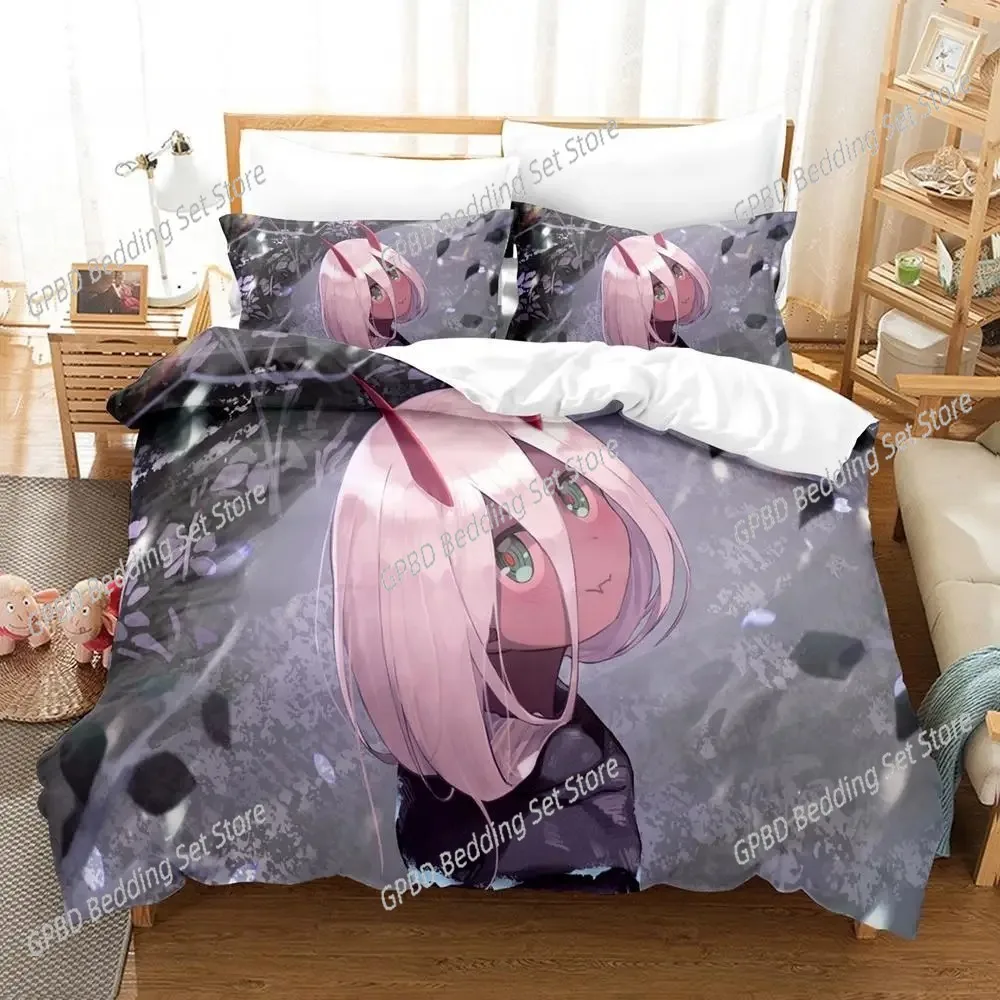

Zero Two (Darling in the FranXX) 3D Bedding Set Duvet Cover Pillowcases Single Twin Full Queen King Home Decor Quilt Boys Gift