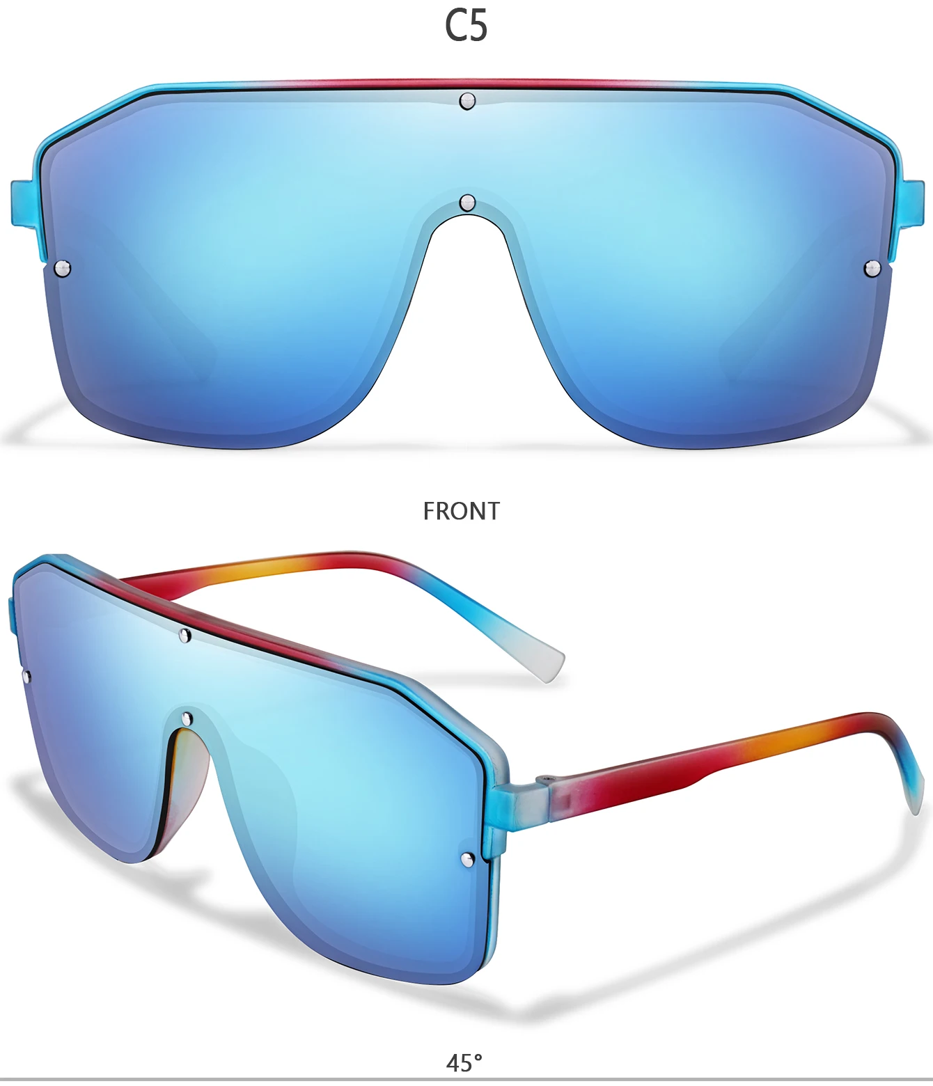 Neue Marke Fashion Square Großen Rahmen Sonnenbrille Männer Frauen Radfahren Brille Outdoor Sport Fahren Reise Winddicht Brillen Festival – Detail 11