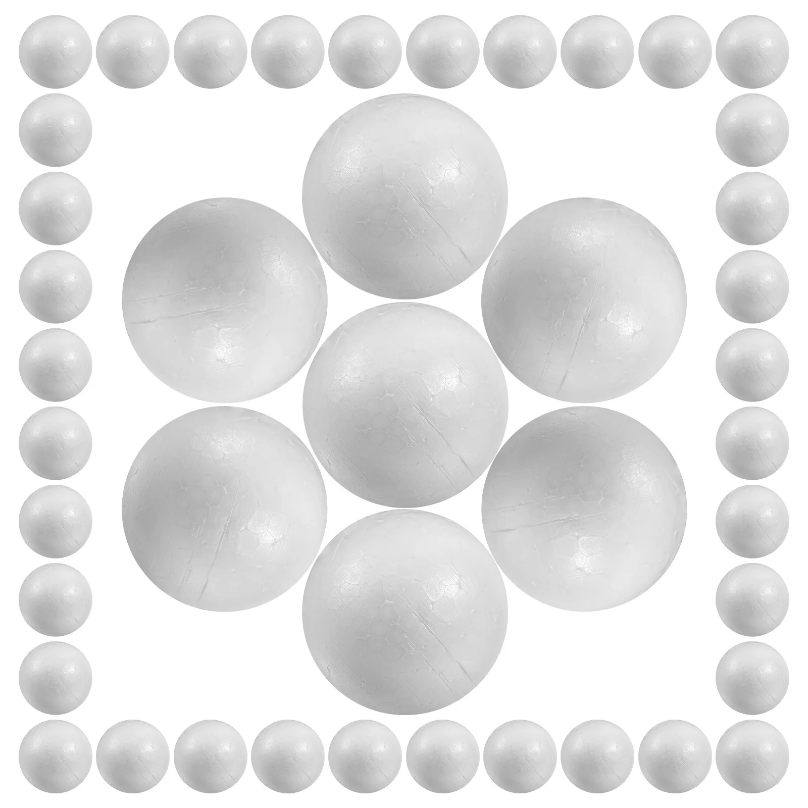 100Pcs Durable Polystyrene Balls White Solid Round Craft Balls for Wedding Christmas Party Decorations DIY Modeling 6cm