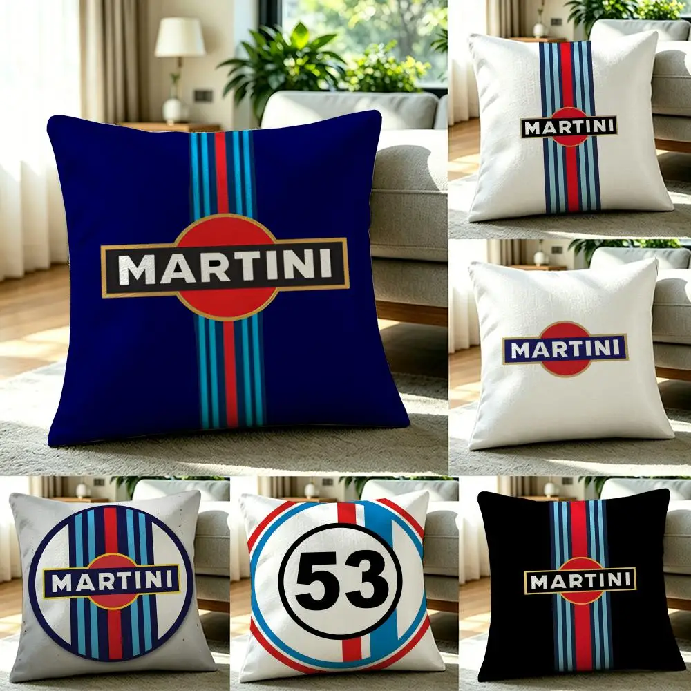 M-Martini Streifenmuster Kissenbezug Set aus Natürlichem Leinen, All-in-One Dekoration für Sofa, Schlafzimmer & Stuhl