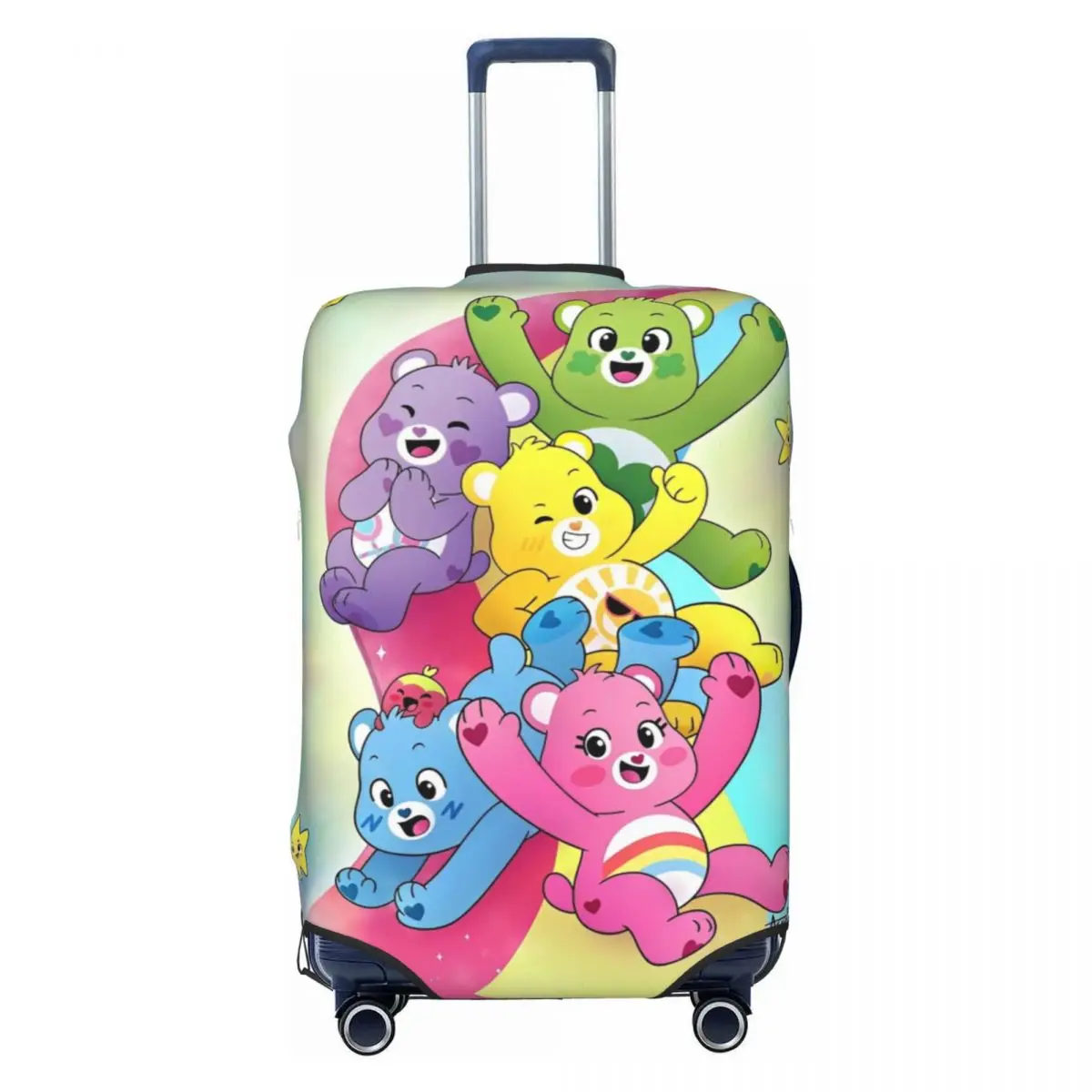 MINISO Care Bears Cartoon Suitcase Cover Vacation Travel Strectch Luggage Supplies Protection