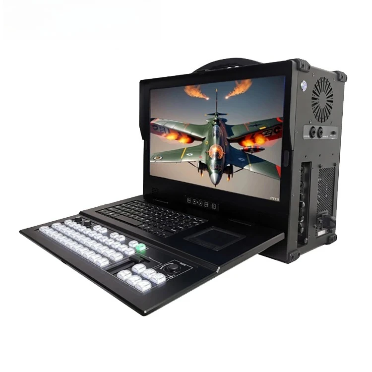 Professional 4k live streaming equipment with custom TV studio cameras and audio inputs for high definition broadcasting