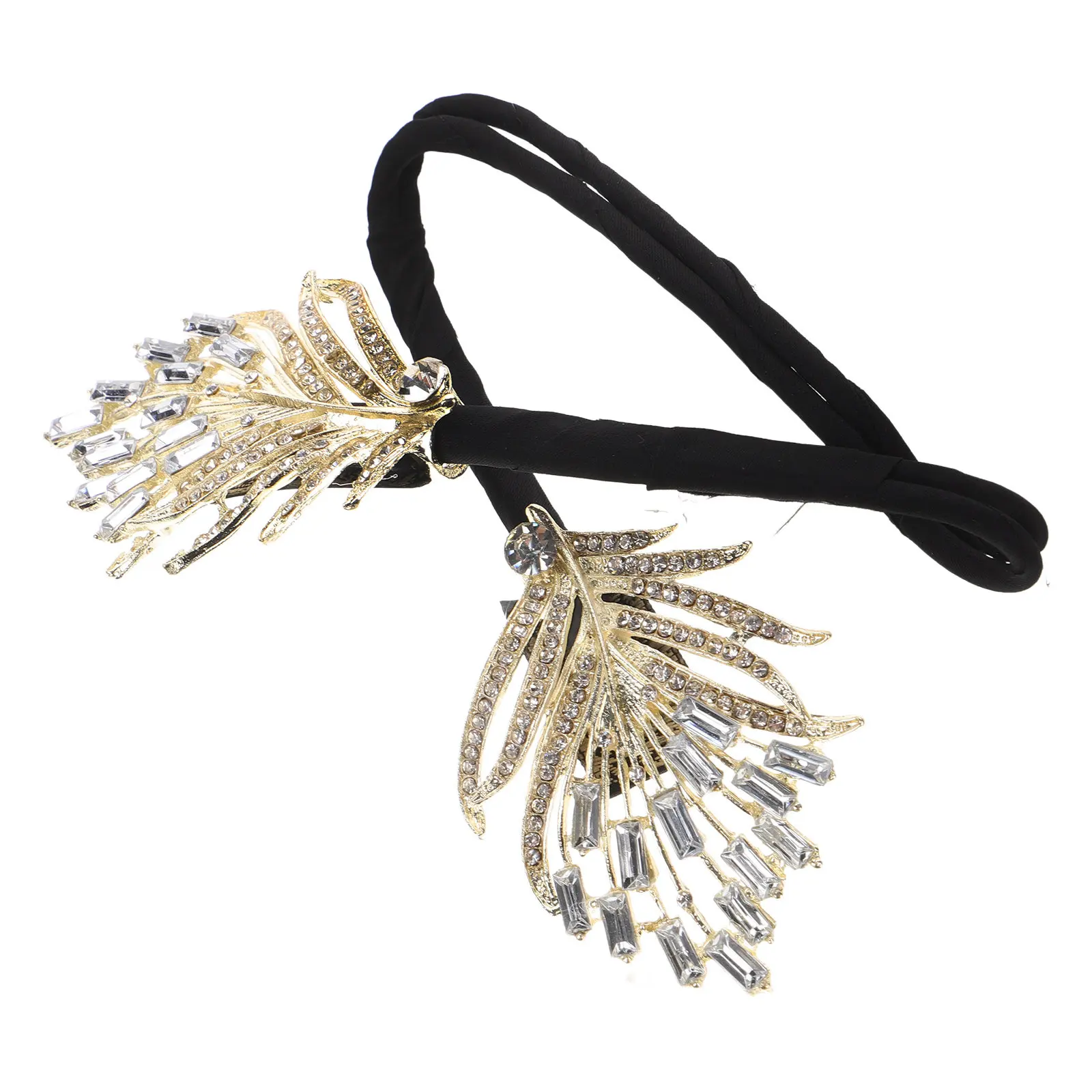 

Rhinestone Hair Bun Maker Elegant Twist French Hairstyle Small Bun Maker Wedding Hair Accessory for Women Girls
