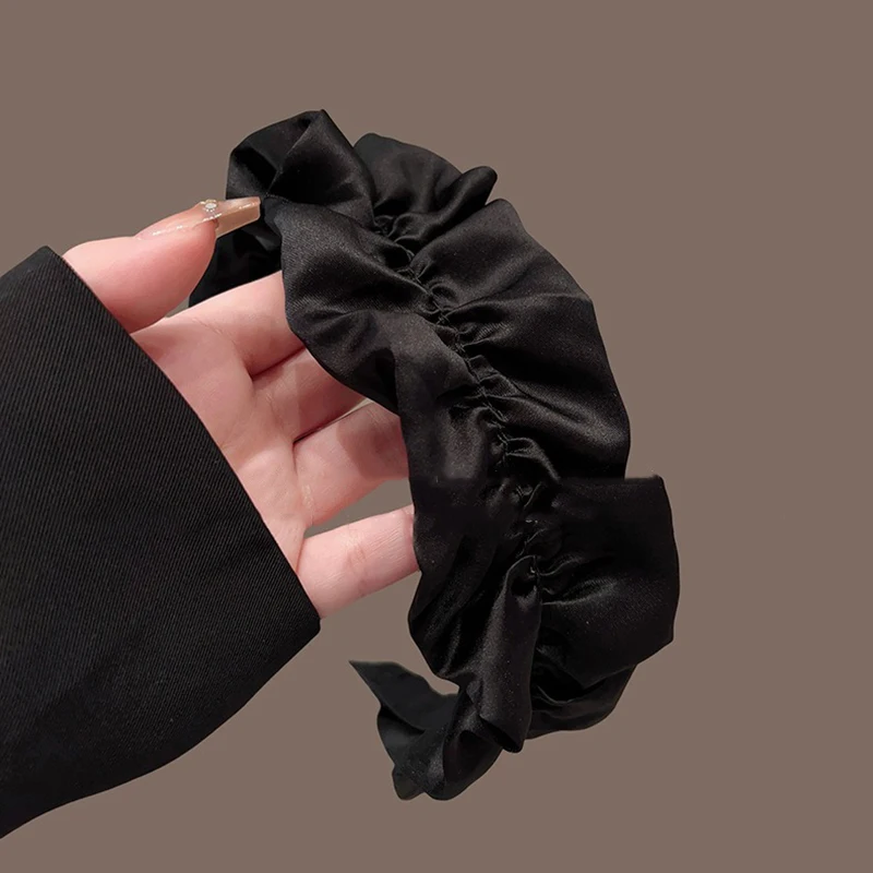 Misterioso ed elegante, leggero, lussuoso, fatto a mano, nastro nero, fascia alta calva, comoda da usare, fermaglio per capelli antiscivolo dentato