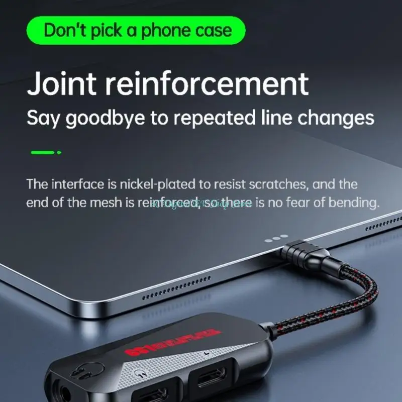 

E74D GS1 Chicken Game Phone Звуковая карта 3 в 1 Игровая звуковая карта для мобильного телефона с адаптером зарядного устройства