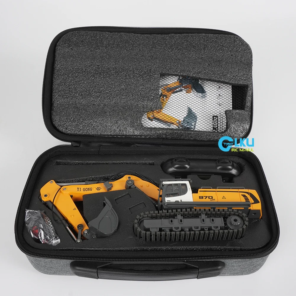 1/50 scale 970 die-cast excavator model RC building toy 360° rotation metal tracks movable arms gift for boys and collectors