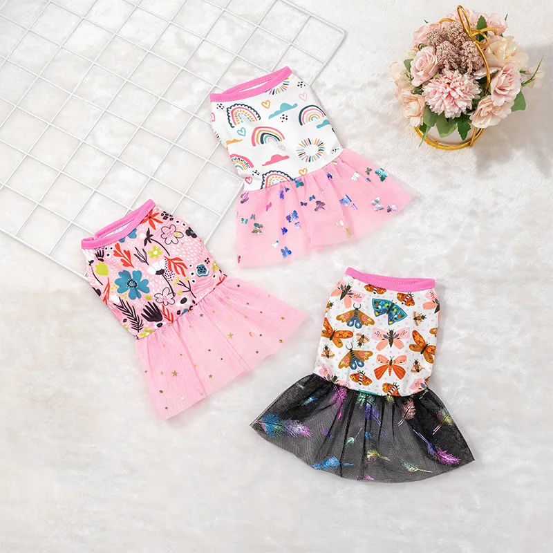 Dog Skirt Beautiful Peach Skirt Apparel For Pets Princess Style Puppy Lace Birthday Celebrate Dress Pretty Clothes Xmas