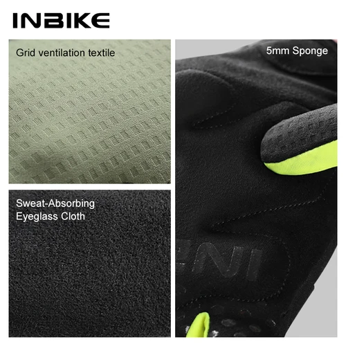 Imagen 2 del producto INBIKE 2025 guantes de ciclismo de dedo completo pantalla táctil antideslizante Gel palma reflectante guantes transpirables para bicicleta de carretera accesorios MTB