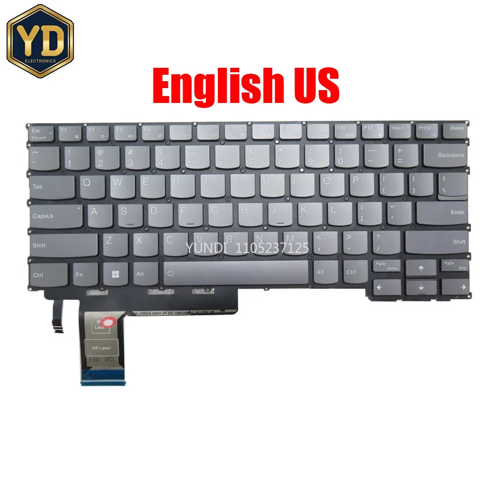 YD Laptop Keyboard For Lenovo For Legion Slim 5 14APH8 82Y5 English US United Kingdom UK PH4CYXBG With Backlit Gray New