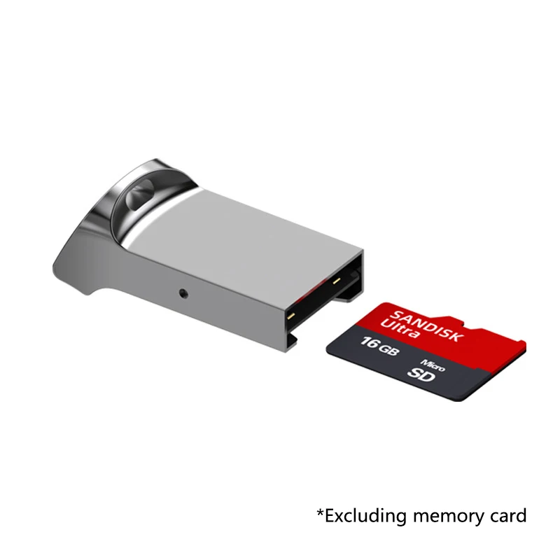 Aluminum Mini Usb 2.0 Memory Card Reader Adapter For TF Micro SD Pc Computer Laptop