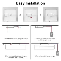 Modern LED Ceiling Lamp 18-48W Flush Mount 3000K-6000K Daylight Home Lighting for Bedroom Living Room Kitchen Hallway 6