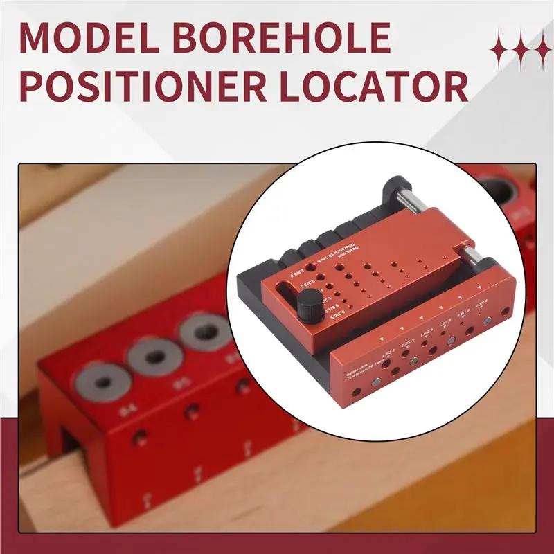 Happy New- Borehole Positioner Locator Center Drilling Fixture Round Rod Model Hobby Making Accessories DIY Tools