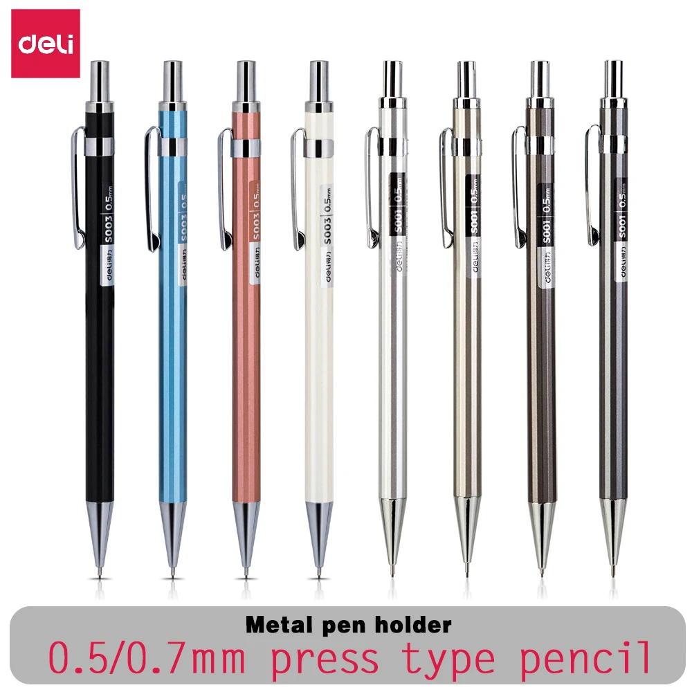 High quality Deli mechanical pencil, 0.5mm/0.7mm all metal professional drawing and writing, school supplies, stationery pen