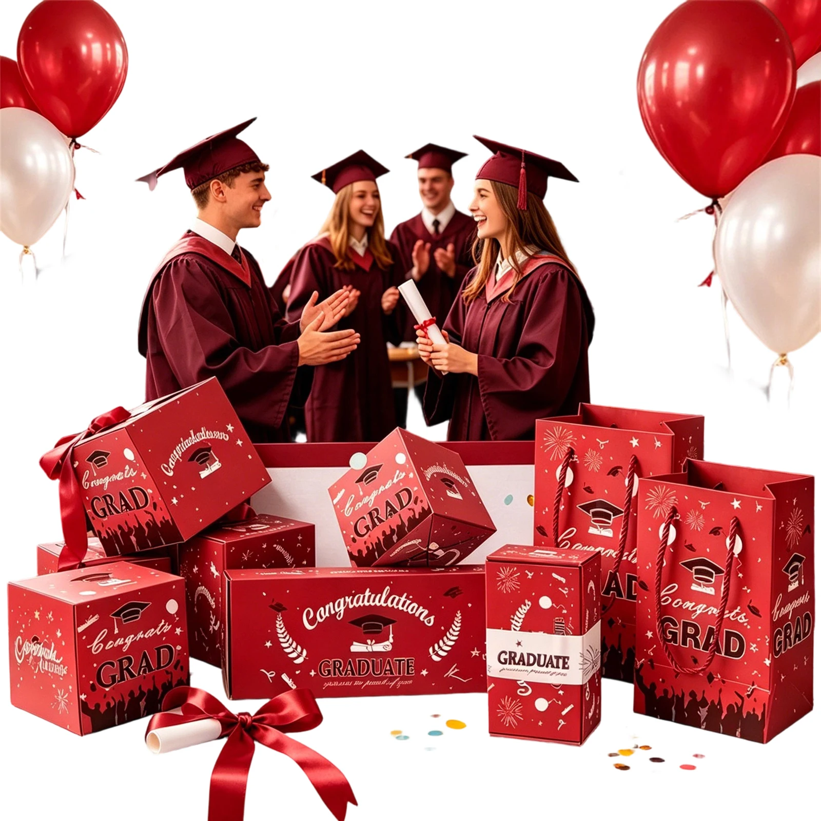 Graduation Surprise Gifts Box Reusable DIY Party Gift Package Pop-Up Presentation Packets for Christmas Gifts & Celebrations