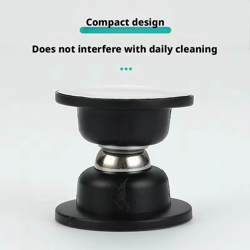 Strong Magnetic Punch-Free Silicone Door Stopper, Silent Short Floor Suction Anti-Collision Door Blocker for Household Bedroom