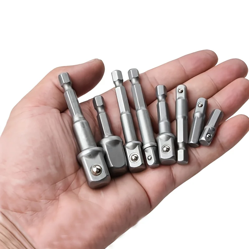 Adaptateur de Douille de Perceuse 1/4, Extension de Tige Hexagonale pour Visseuse à Percussion 1/2, 3/8, 1/4, Tête Carrée, Jeu d'Adaptateurs de Mèches, Outils à Main