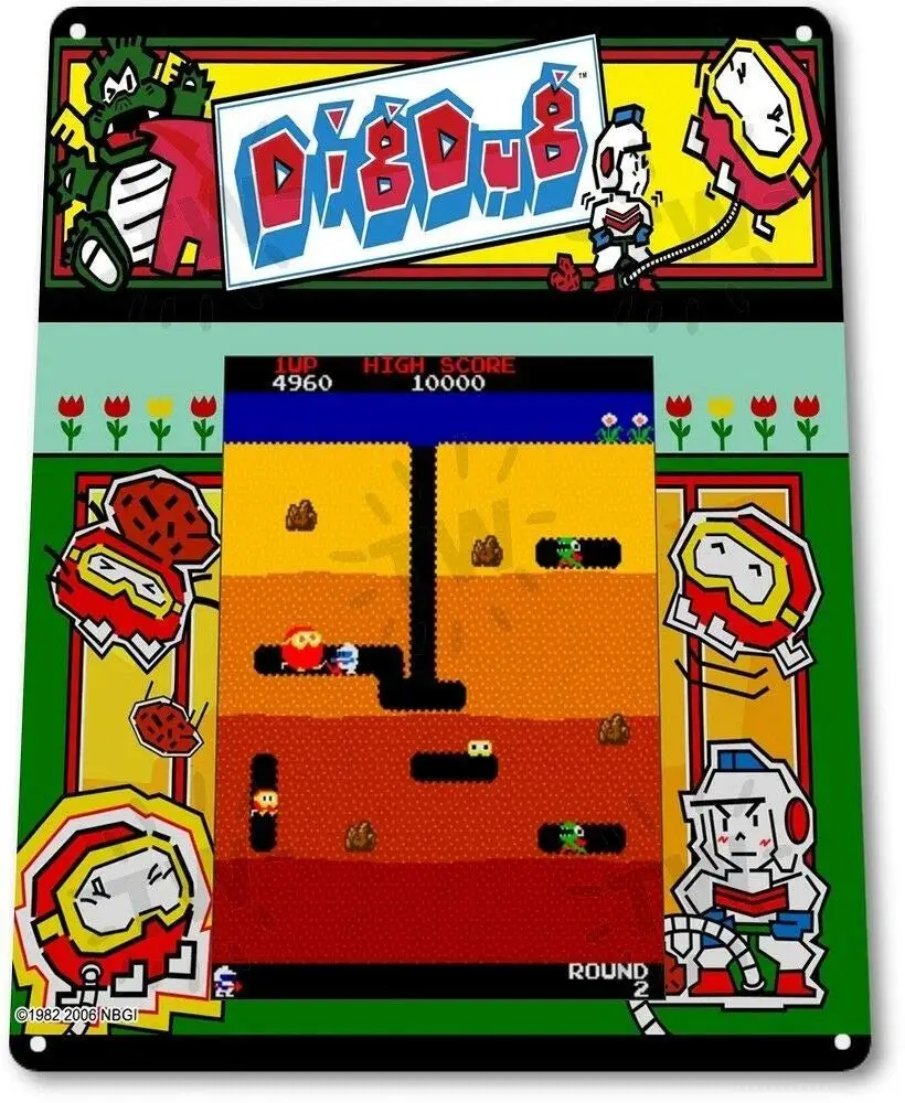 Dig-Dug Classic Arcade Marquee Game Room Man Cave Wall Art Decor - 8