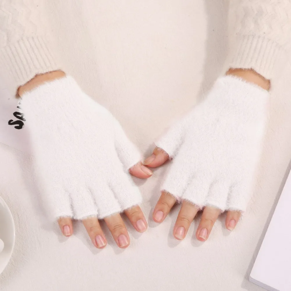 Winter & Autumn Fingerless Gloves for Adults Men & Women Students - Solid Color Touchscreen Compatible Perfect for Writing