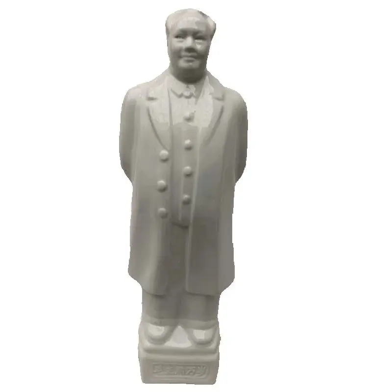 White Porcelain Chairman Mao Standing Statue Chinese Antique Collection Porcelain statue Figurine