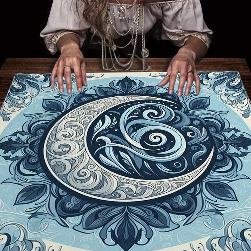 Elegant Blue and White Mandala Style Decorative Table Runner for Home Decor Boho Chic Napkin Mat