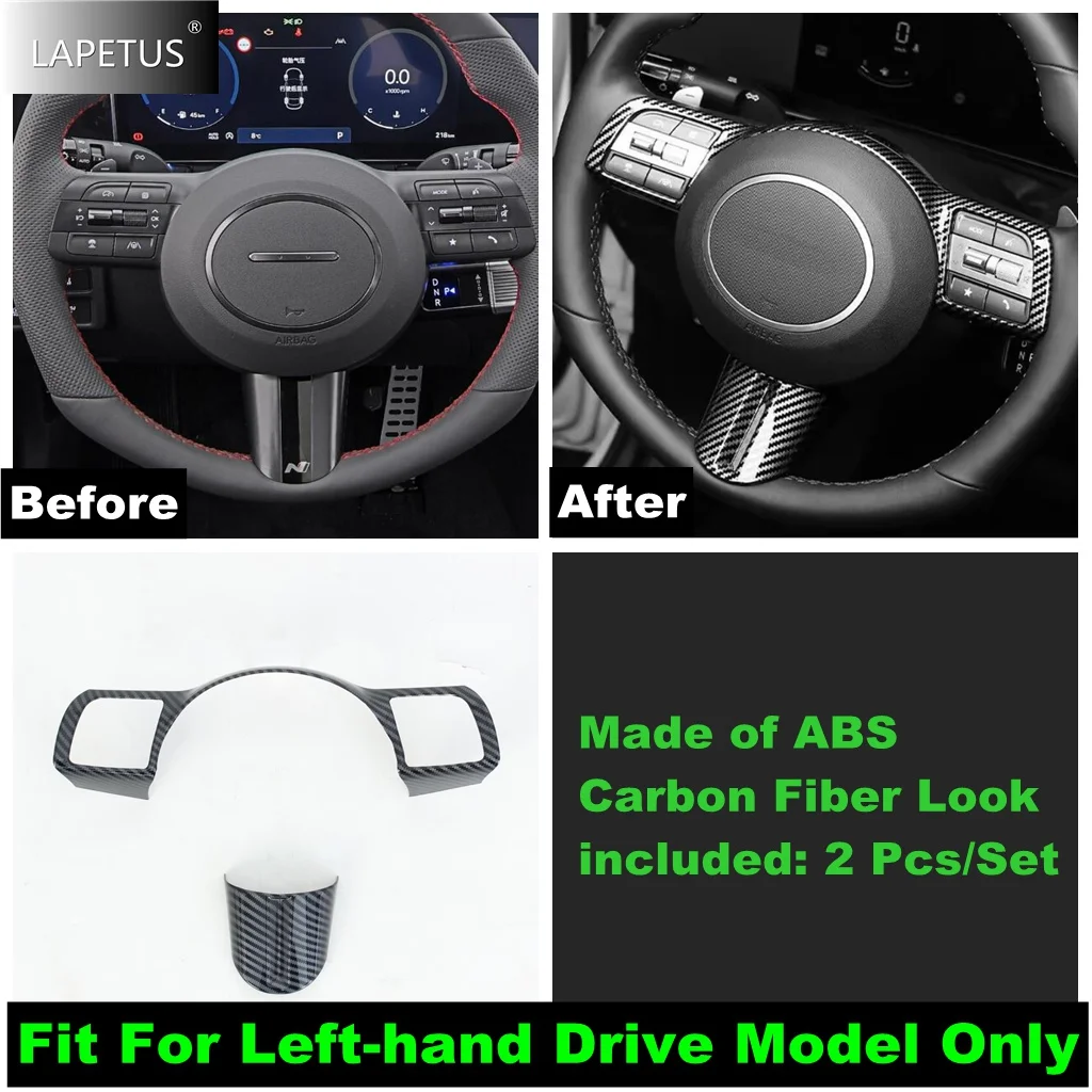 

Carbon Fiber For Hyundai Sonata 11th 2024 2025 Car Steering Wheel Frame Button Panel Decoration Cover Trim Accessories Interior