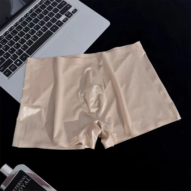 Men's Underwear Ice Silk Transparent Boxer 3d Pouch Panties High Elastic Seamless Sports Fitness Boxers Bikini Slip Homme