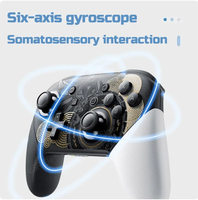 Game Console Gamepad Controller Wireless Bluetooth Wake Function Joystick 6-Axis Gyro Handle HD Vibration for PC
