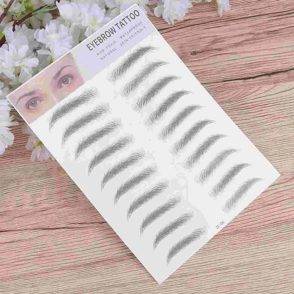 

2 Pcs 3d Eyebrow Stickers Stencils Water Proof Transfer Tool Artificial Imitation