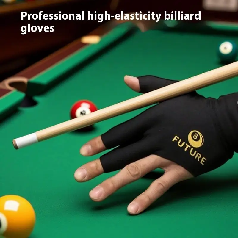 

1PC Pro-Grade Left-handed Snooker Glove, Silicone Non-Slip Elastic Snug-Fit Three-finger Pool Glove