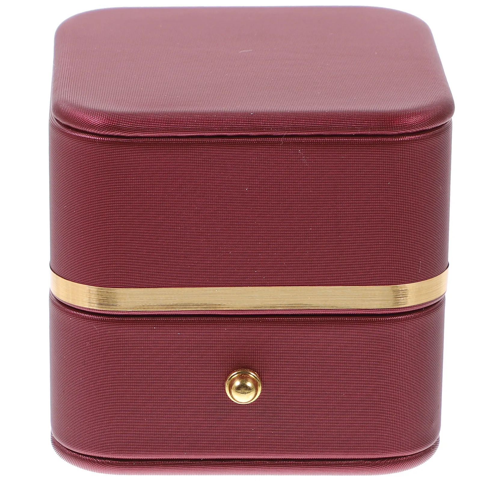 

Квадратная коробка для колец с золотой окантовкой из ПУ с мягкой подкладкой для демонстрации и хранения ювелирных изделий, упаковка для обручальных и свадебных колец, подарочная упаковка