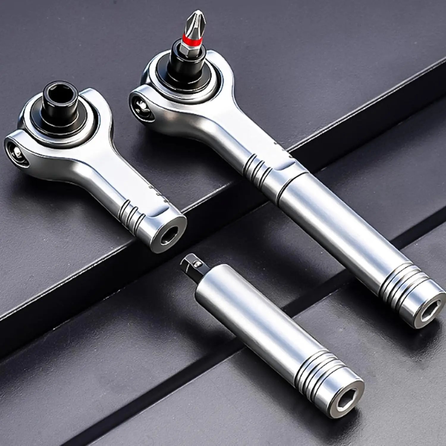 Mini-Wendeschlüssel-Set, Steckschlüssel-Set, tragbares Handwerkzeug für Haushalt, Auto- und Motorradreparaturen – Detail 2