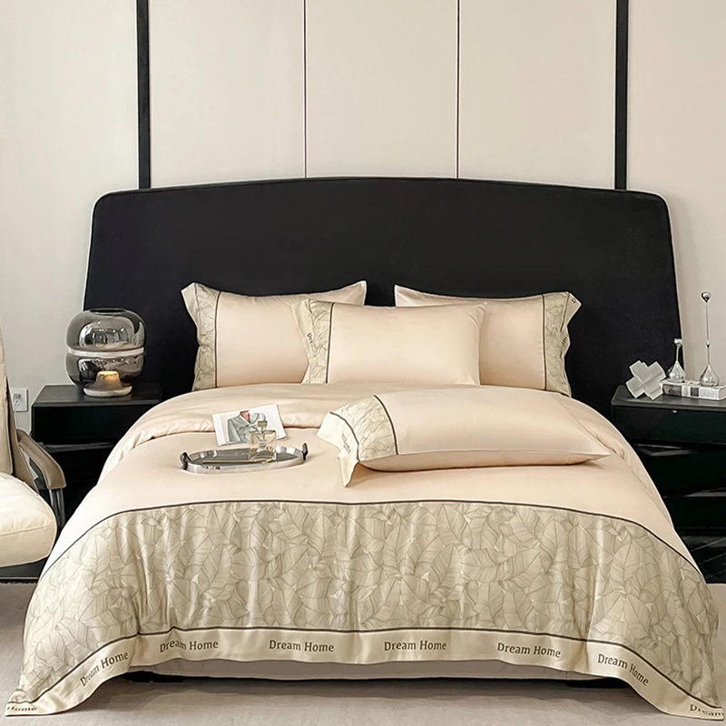 High Quality Rayon Silk Solid Bedding Set Summer Cozy Satin Duvet Cover Set for Sleepers Skin Friendly Single Textile Supplies