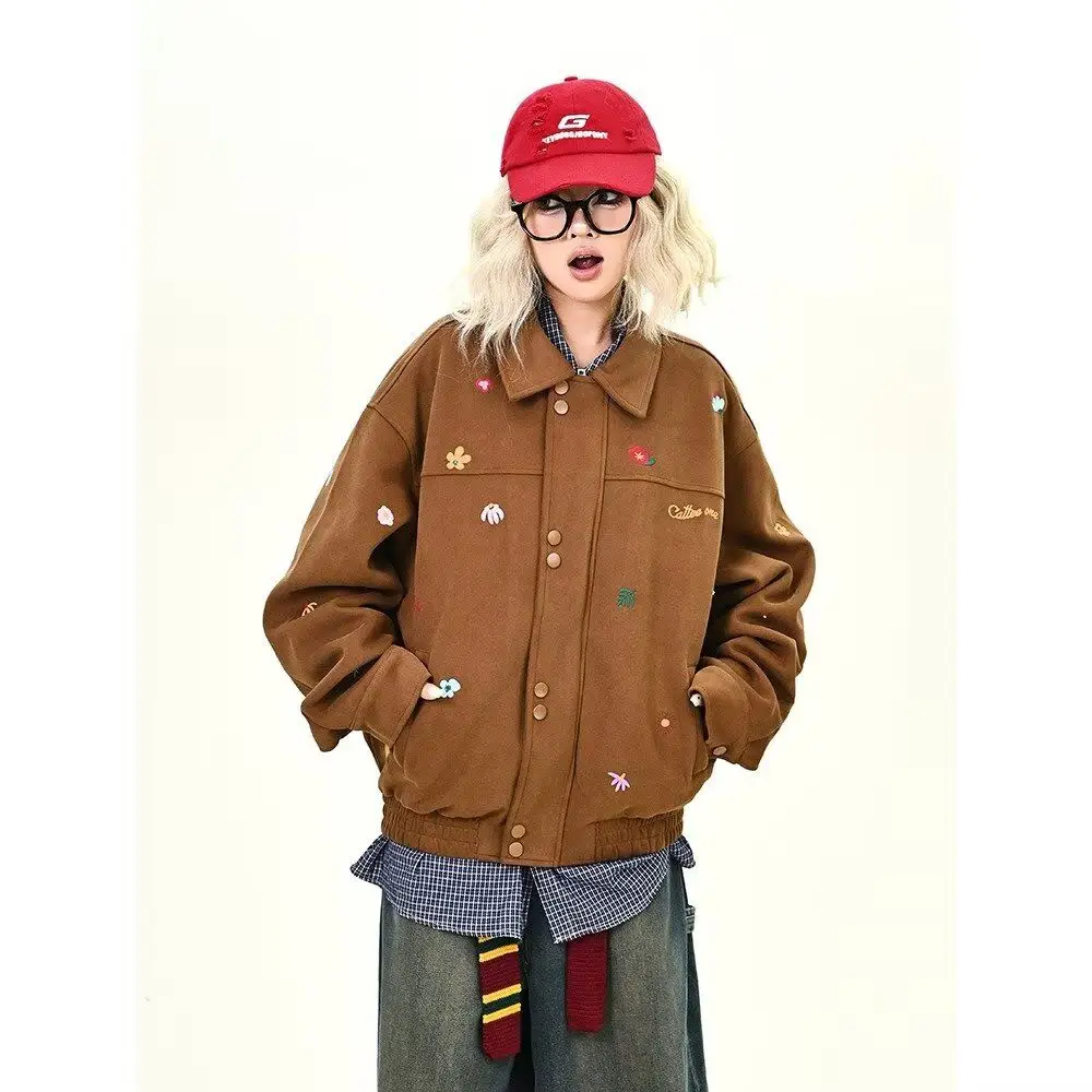 

Свободная мужская куртка 2024: модная верхняя одежда в стиле Харадзюку и Гонконг для подростков и молодежи (весна-осень)